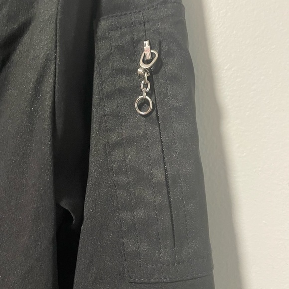 Alia Petites Black Zip-Up Bomber Style  Jacket Size 12P - Picture 9 of 12